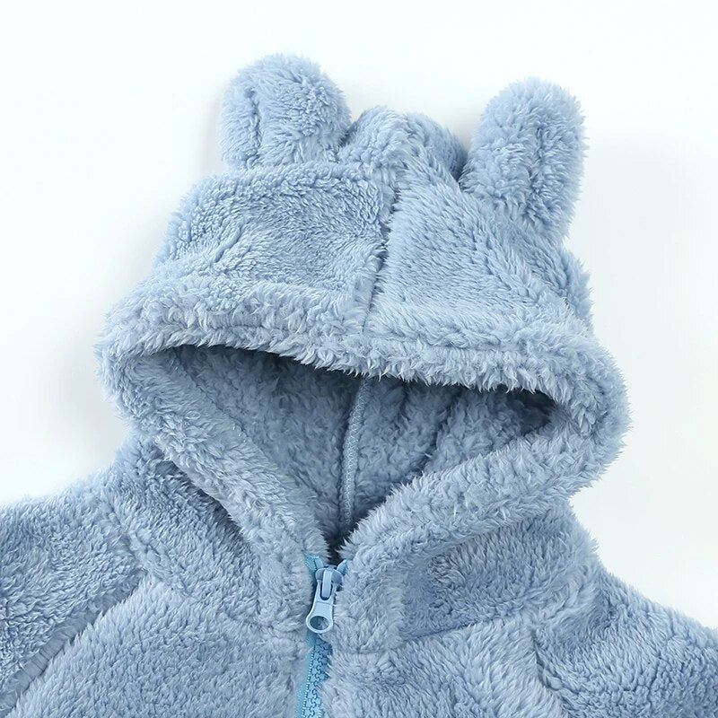 Heidi-Mode Comfort Modische Bären-Kinderjacke aus dickem Samt