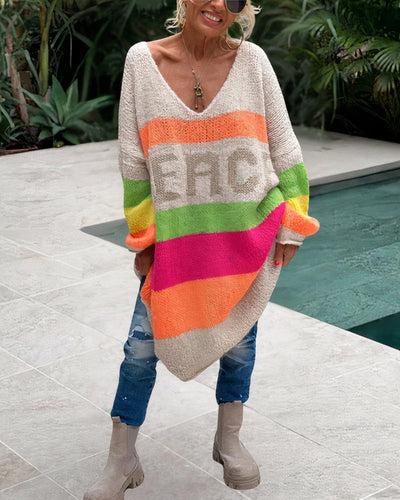 Friedliche Regenbogen Pullover