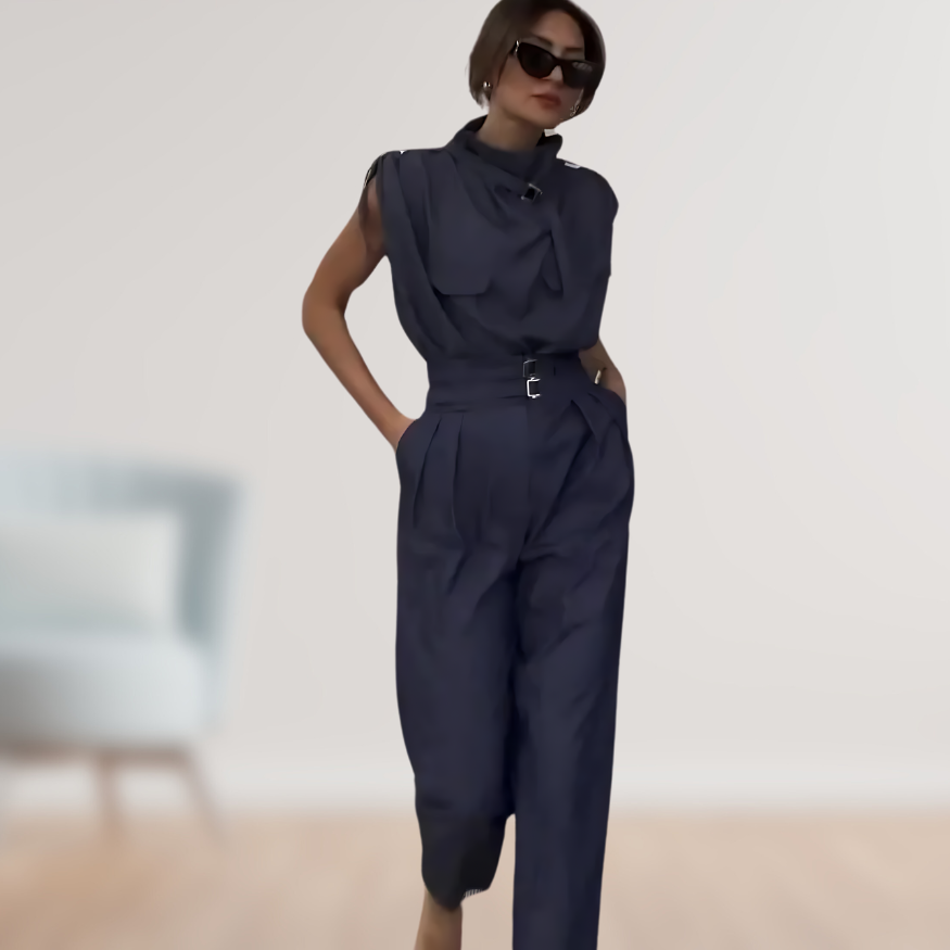 Heidi-Mode | Damen Stylischer Moderner Jumpsuit Ärmellos