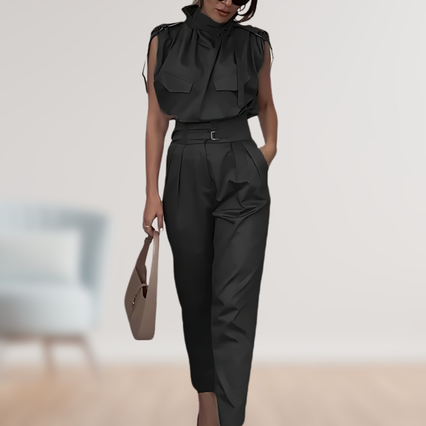 Heidi-Mode | Damen Stylischer Moderner Jumpsuit Ärmellos