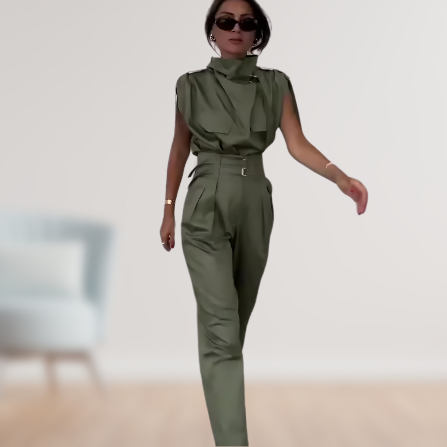 Heidi-Mode | Damen Stylischer Moderner Jumpsuit Ärmellos