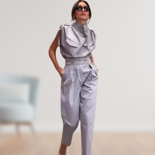 Heidi-Mode | Damen Stylischer Moderner Jumpsuit Ärmellos