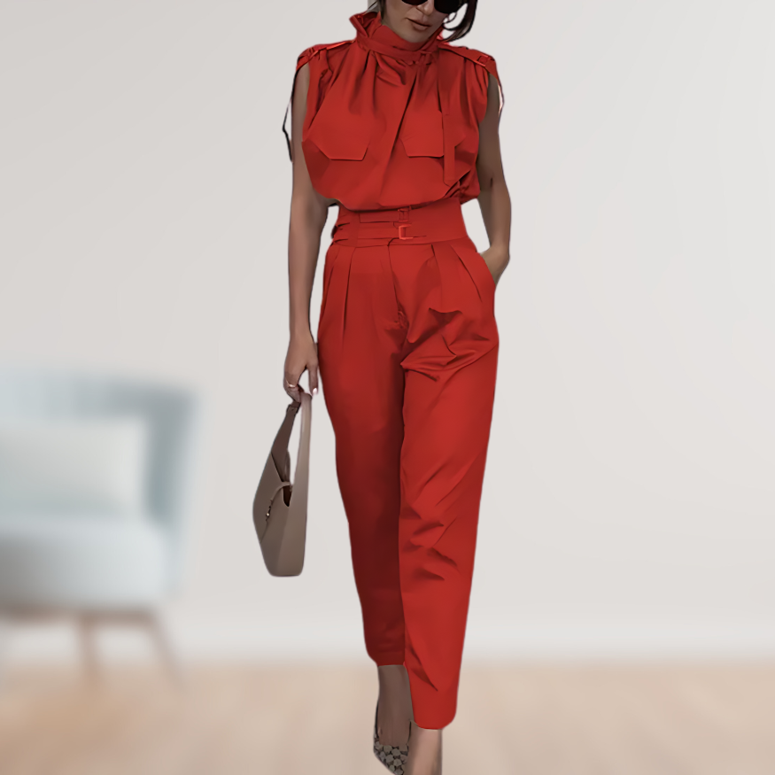 Heidi-Mode | Damen Stylischer Moderner Jumpsuit Ärmellos