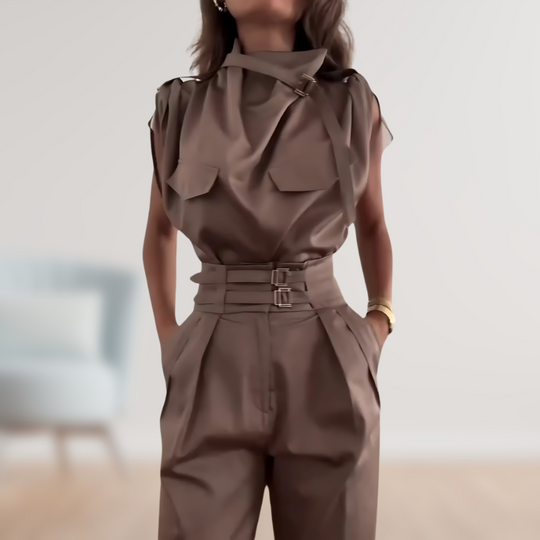 Heidi-Mode | Damen Stylischer Moderner Jumpsuit Ärmellos