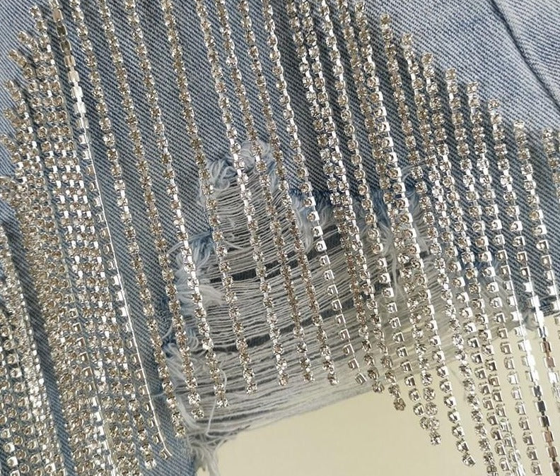 Heidi-Mode | Diamond Quasten Zerrissene Jeansshorts