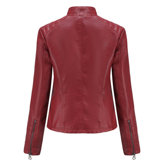 Heidi-Mode | Lederjacke - Stehkragen & Rippendetails