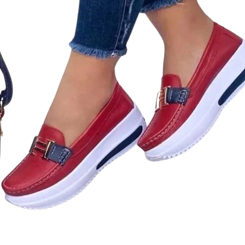 Heidi-Mode | Loafers mit Keilabsatz für Damenschuhe