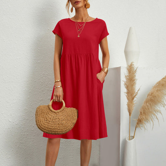 Heidi-Mode | Klassisches Rundhals Midi Kleid