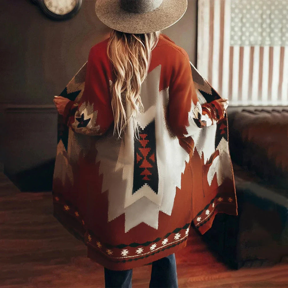 Heidi-Mode | Tribal Print Strickjacke