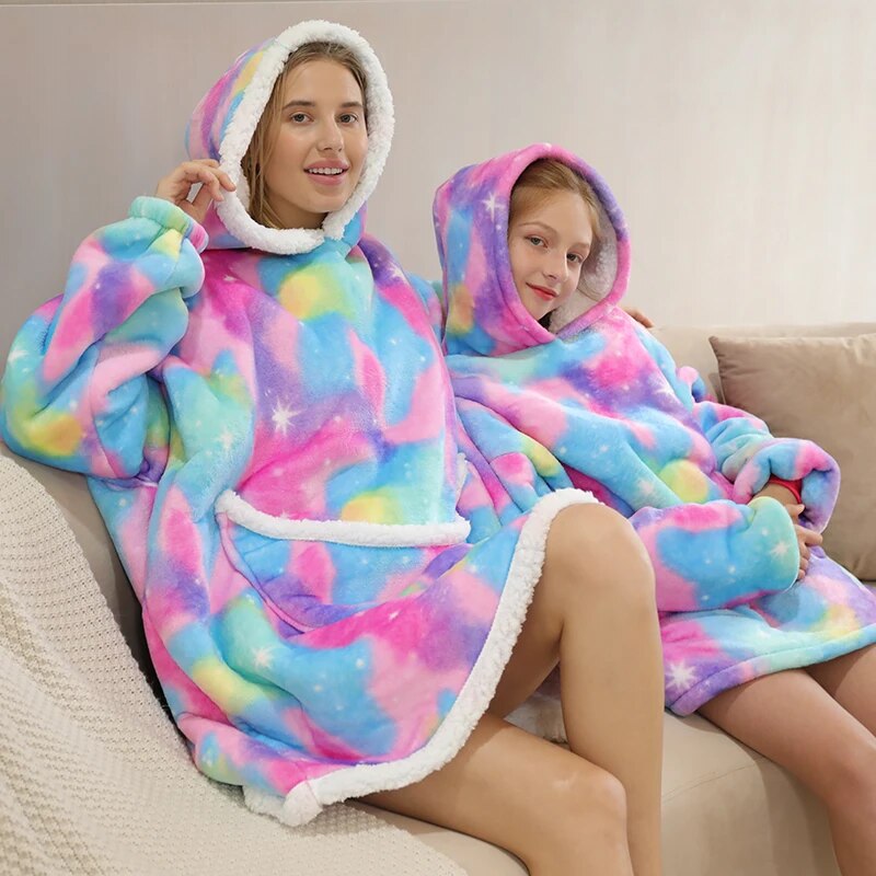 mit Decke für Mutter und Tochter