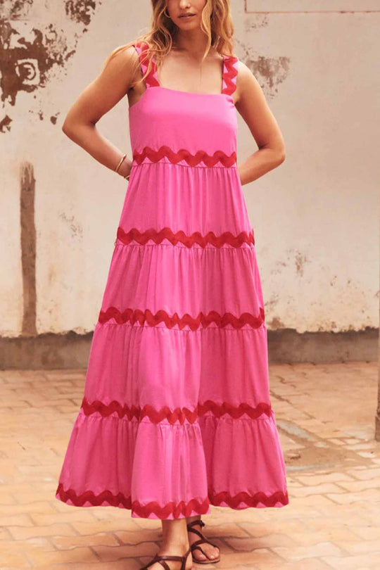 Heidi-Mode | Wellenstreifen Schichten Cami Kleid