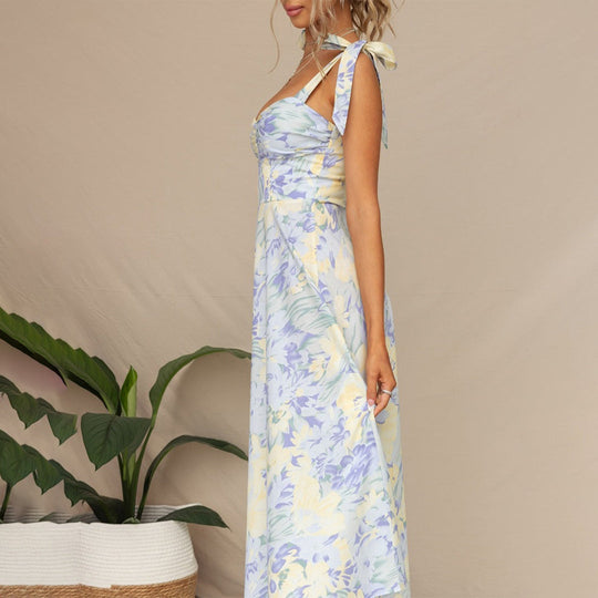 Heidi-Mode | Midikleid Elegant Einzigartiger Druck Ideal Für Den Frühling Für Damen