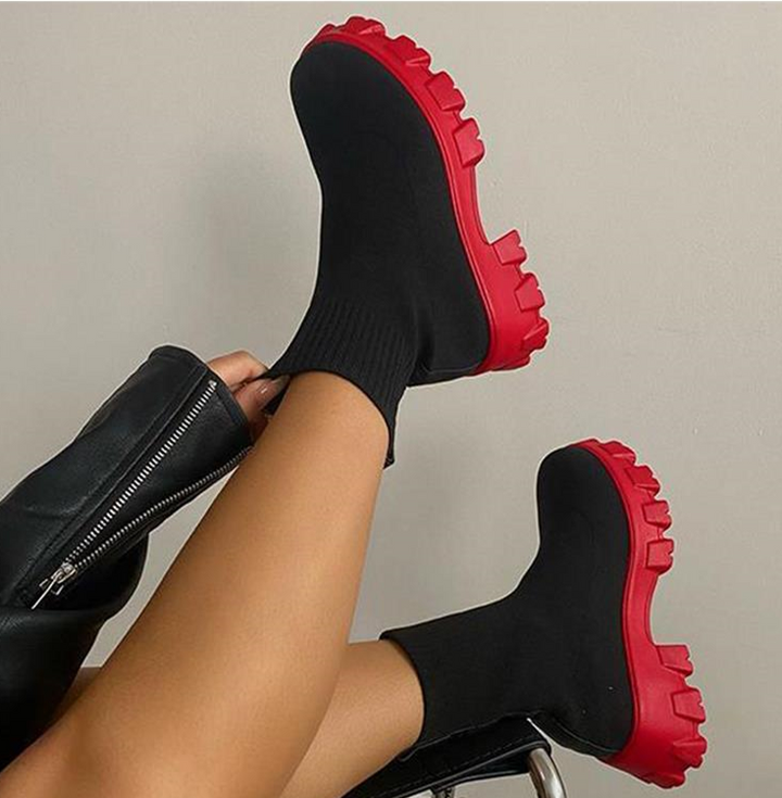 Heidi-Mode | Lässige Rutschfest Dickes Sohle Socken Stiefel