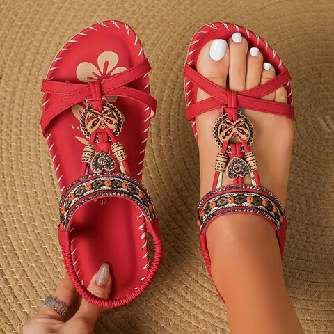Heidi-Mode | Boho Flache Sandalen