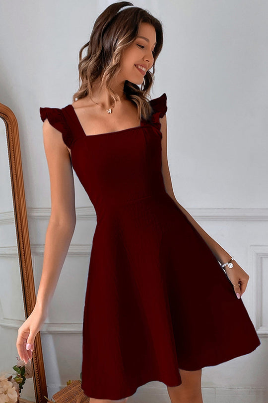 Heidi-Mode | Rüschen Mini Kleid mit Rückenschnürung