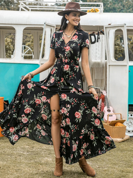 Vrouwen Boheemse Stijl Casual Maxi Jurk