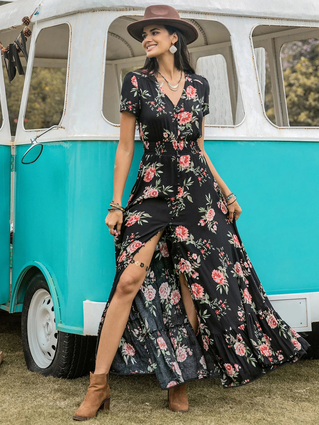 Vrouwen Boheemse Stijl Casual Maxi Jurk