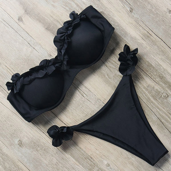Heidi-Mode | Push-Up Bikiniset mit Rüschen für Damen