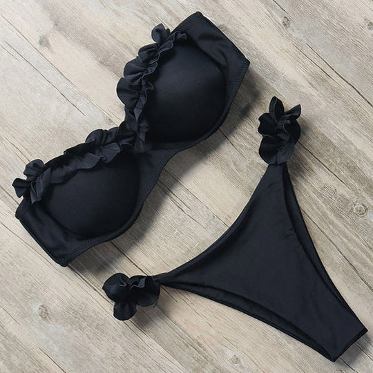 Heidi-Mode | Push-Up Bikiniset mit Rüschen für Damen
