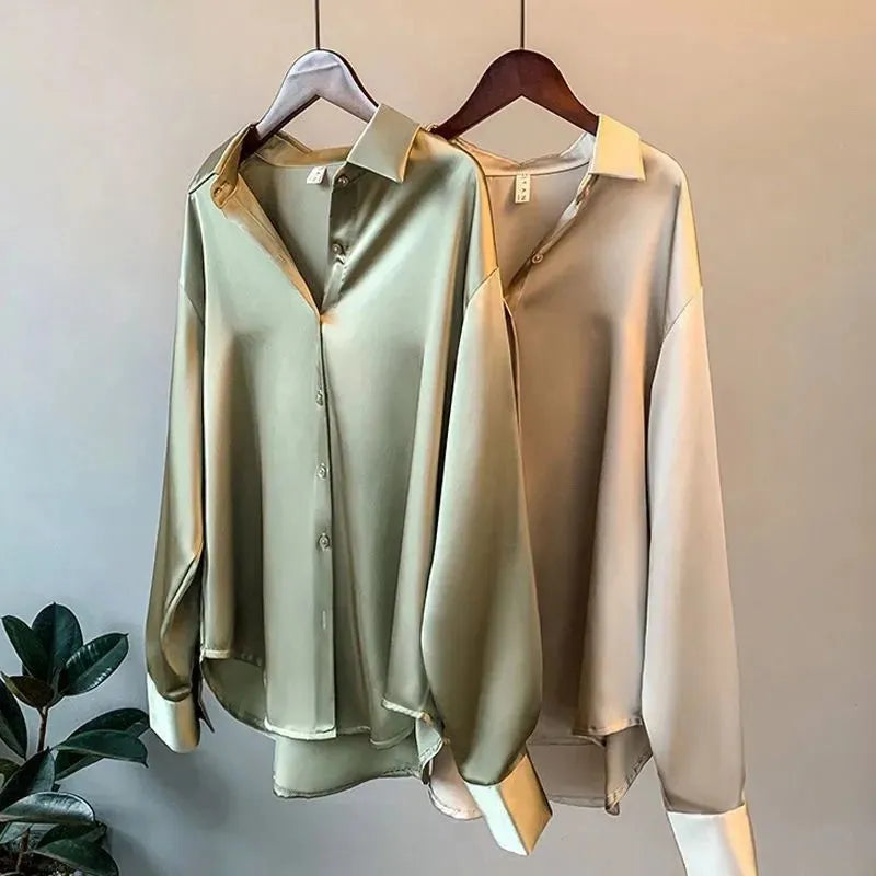 Heidi-Mode | Elegante Satin Chic Bluse