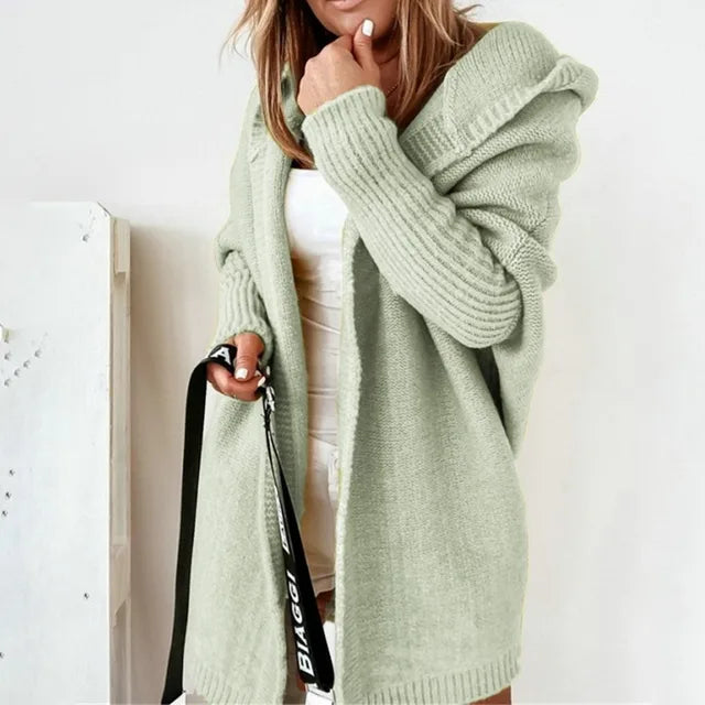 kapuzen-batwingärmel cardigan