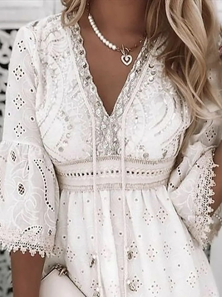 Bohemian Kleid im Ibiza-Stil