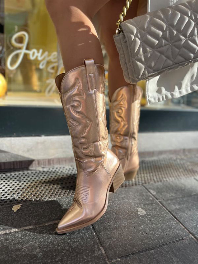 Heidi-Mode | Legante Metallische Cowboystiefel