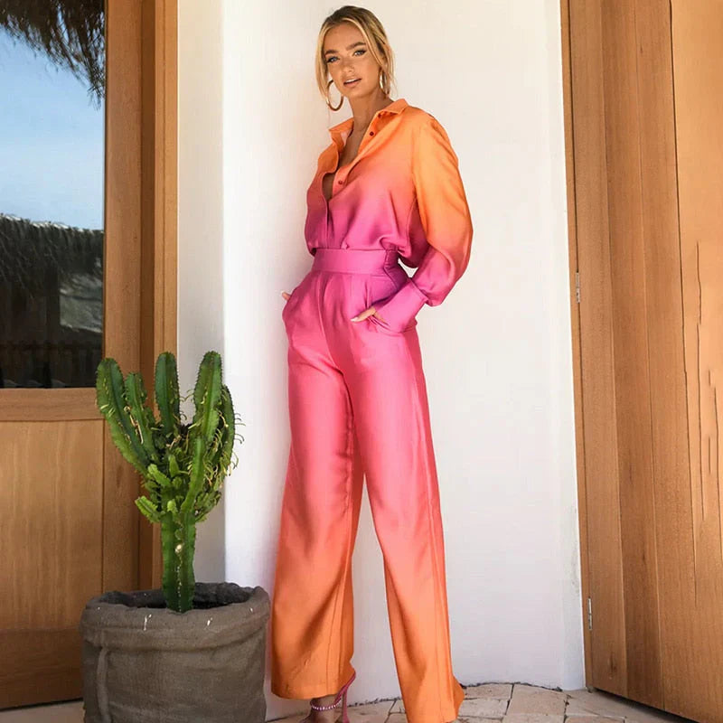 Heidi-Mode | Set aus Losen Shirts und Hosen Im Verlauf-Stil