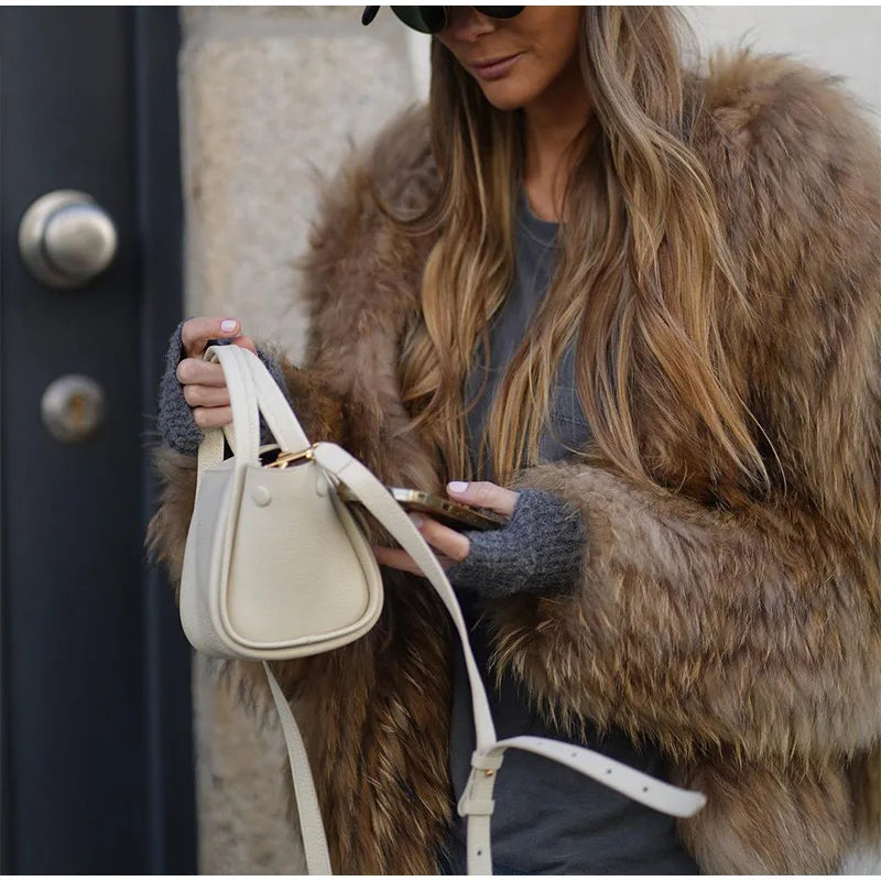 Damenmode Jacke aus Plüsch-Imitationsfell