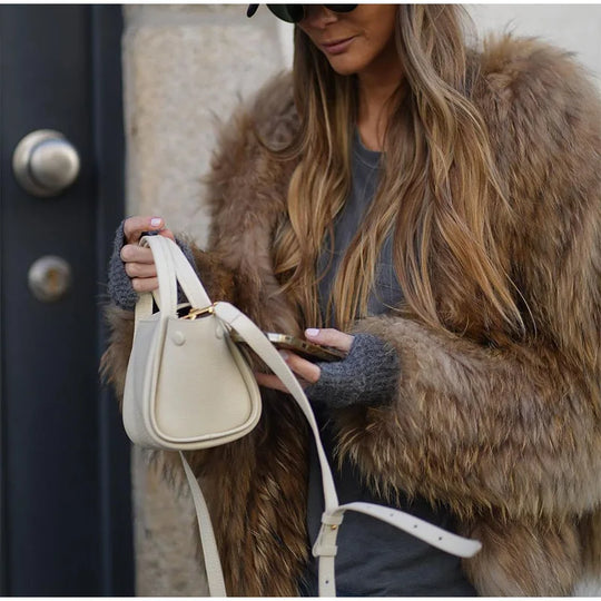 Damenmode Jacke aus Plüsch-Imitationsfell