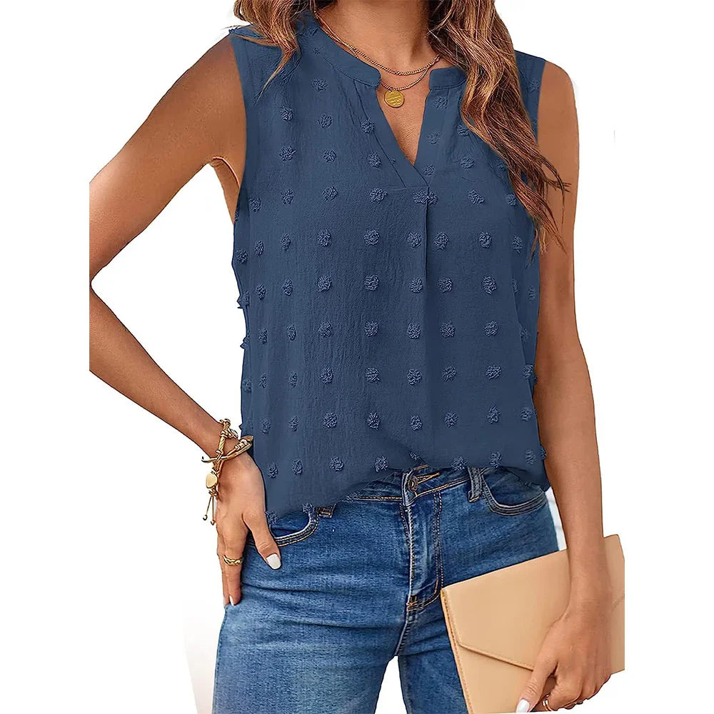 Heidi-Mode | Damen Tops Sommer Tank Top für Frauen Ohne Ärmel Blusen Frühling Korsett V-Ausschnitt Schöne Legere T-Shirts