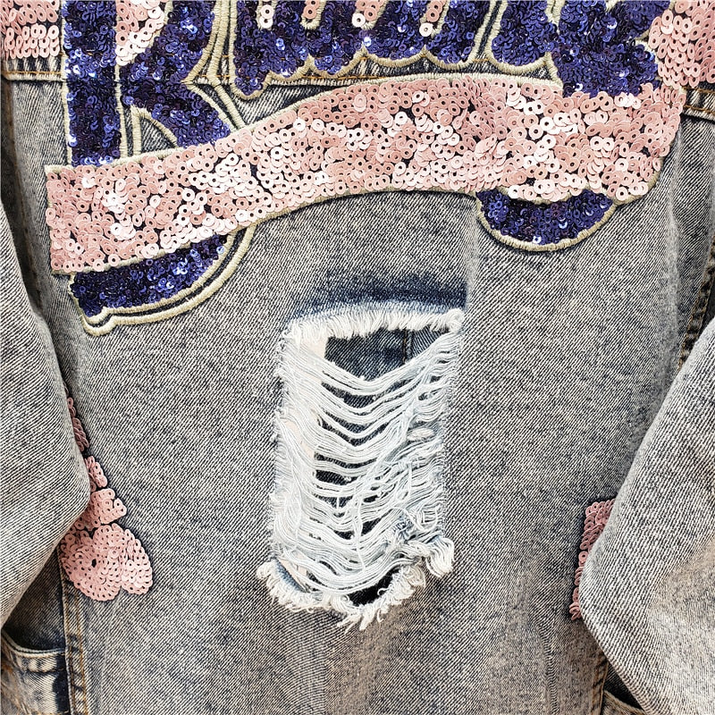 Jeansjacke mit Glitzer