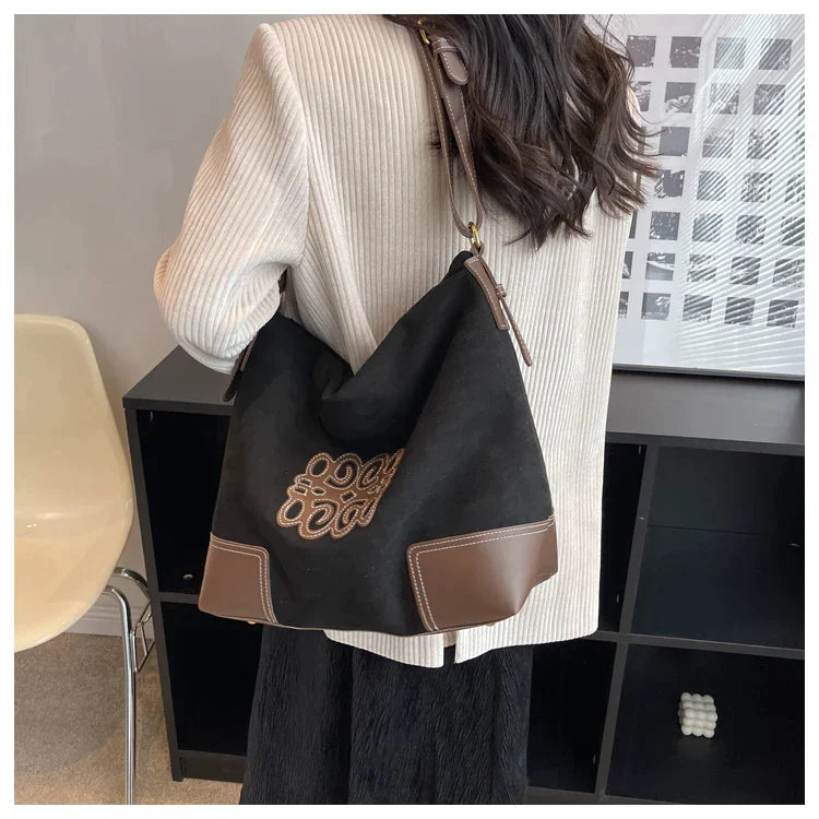 Heidi-Mode | Damen Luxus Marke Messenger Taschen Retro Braun Crossbody Tote Taschen Eimer Clutch Tasche Einkauf Große Kapazität Reisetasche