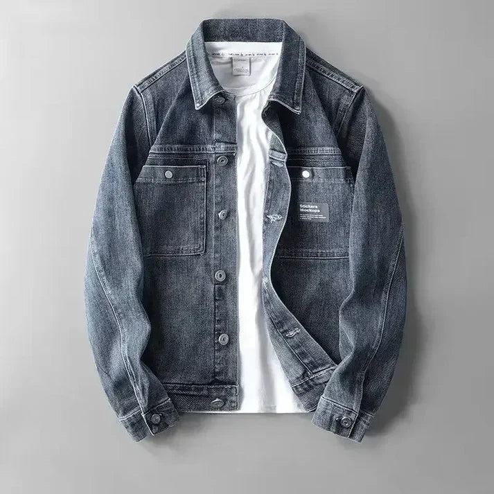 Heidi-Mode | Herren Klassische Denimjacke mit Knopfleiste