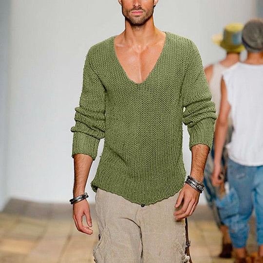 Heidi-Mode | Niedriges V-Ausschnitt Strickpullover