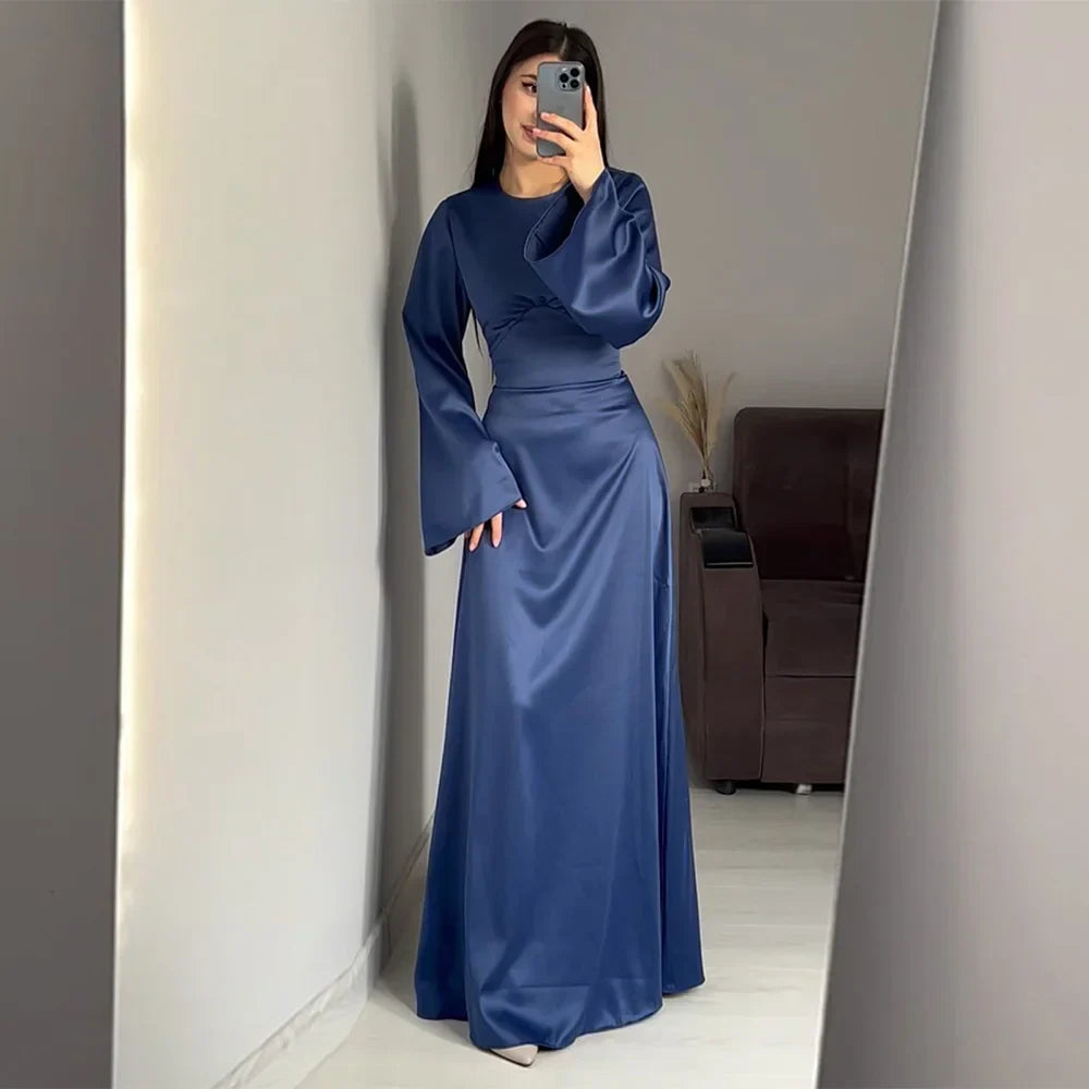 Rundhals Damen Kleid