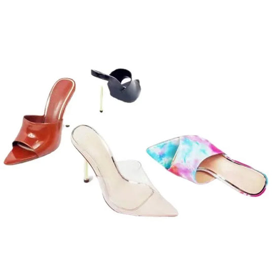 Heidi-Mode | Dünne High Heels Slipper Sandalen