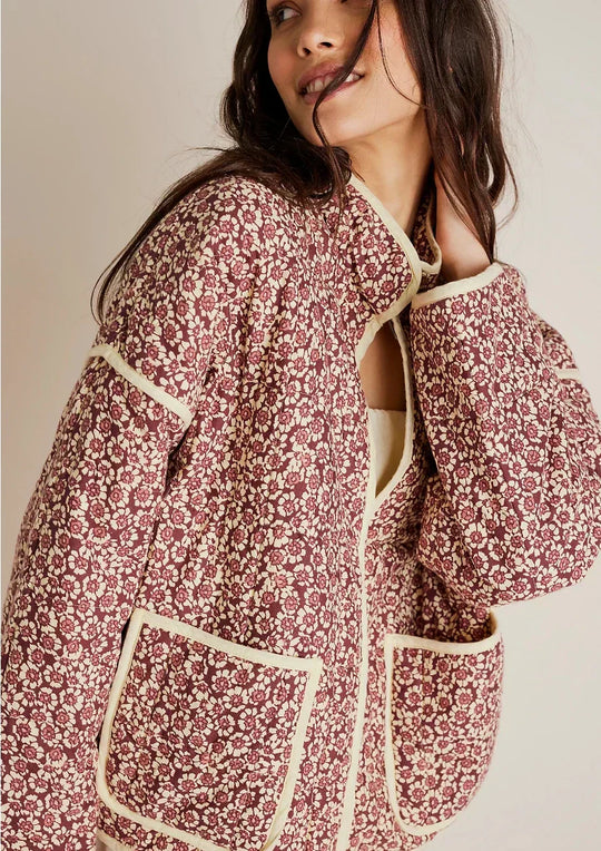 Heidi-Mode | Blumenprint Wattierte Jacke Damen