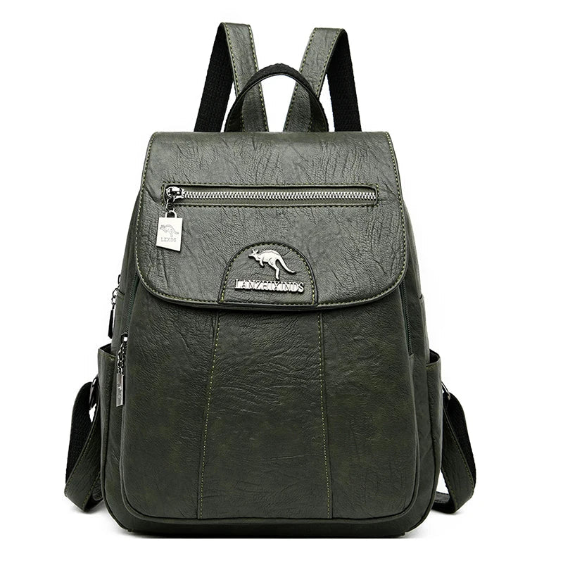 Heidi-Mode | Diebstahlsicherer Lederrucksack mit Großem Fassungsvermögen für Damen