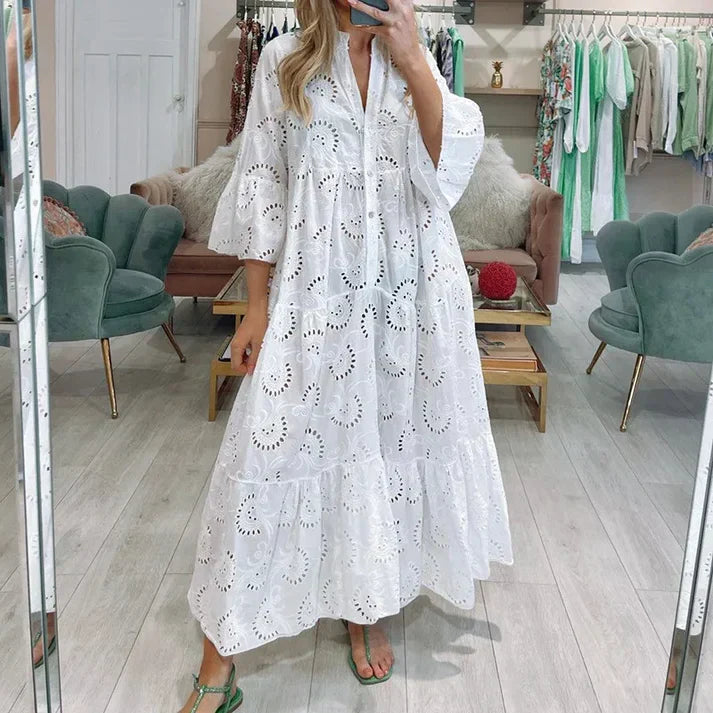 Heidi-Mode | Elegantes Kleid mit Lochstickerei