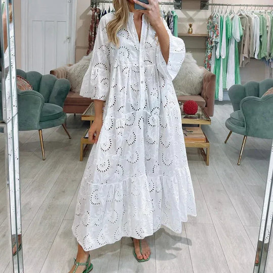 Heidi-Mode | Elegantes Kleid mit Lochstickerei