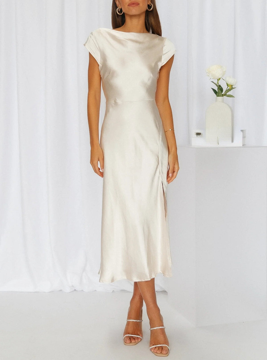 Heidi - Elegantes Slik-Kleid