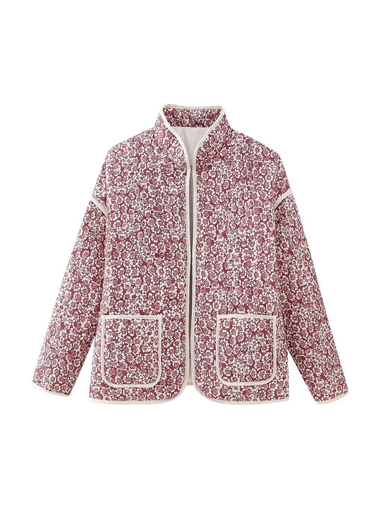 Heidi-Mode | Blumenprint Wattierte Jacke Damen