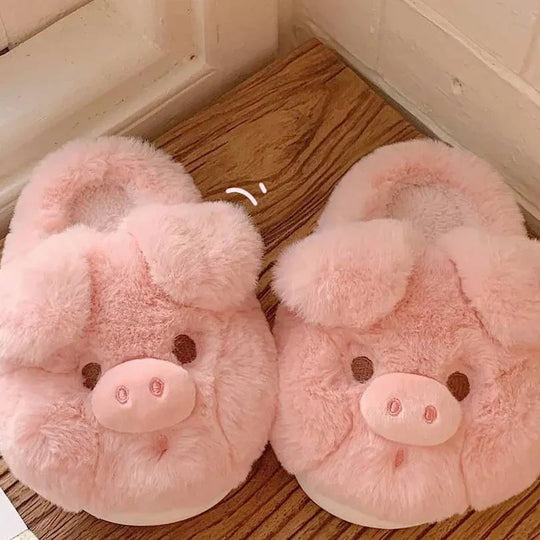 Heidi-Mode | Flauschige Schwein Hausschuhe