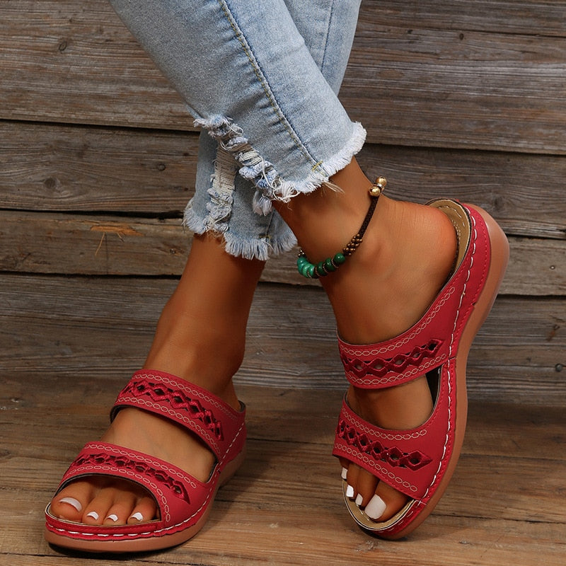 Heidi-Mode | Bequeme Damen Orthopädische Sandalen