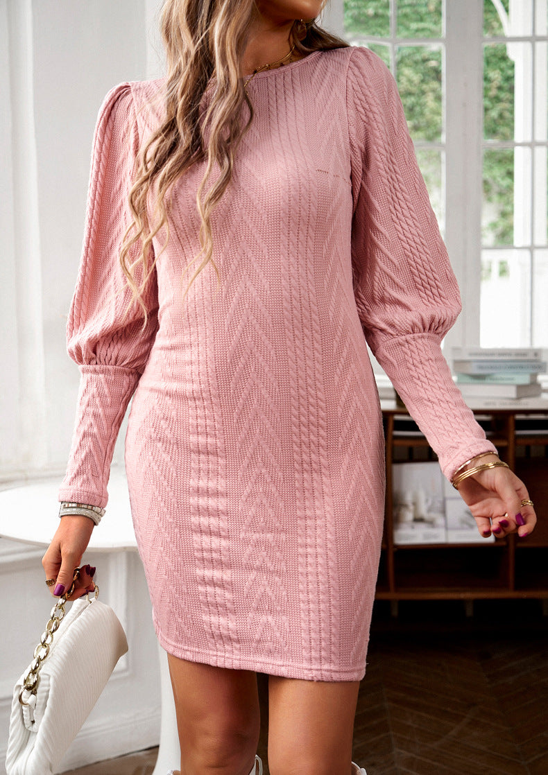 Elegantes Schmal geschnittenes Strickkleid