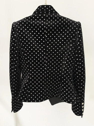 Heidi-Mode | Schimmernde Punktpünktchenmode Samt Blazer