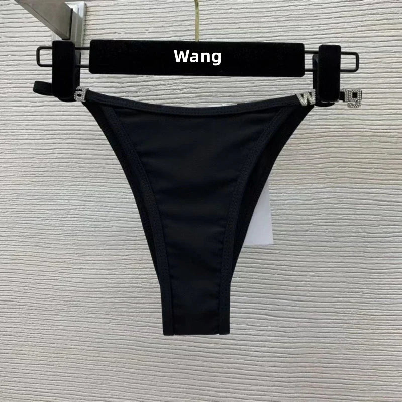 Heidi-Mode | Neuer Rhinestone Buchstaben Wang Strand Bikini Luxus Markendesigner Y2K Mode Sexy Frauen Strand Bikini Duo Set