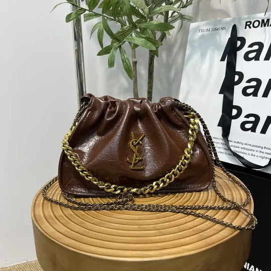 Heidi-Mode | Moderne und Trendige Damen-Crossover-Tasche, Klassisches Pu-Leder, Damenschultertasche, Einfache Kette, Quadratisches Portemonnaie
