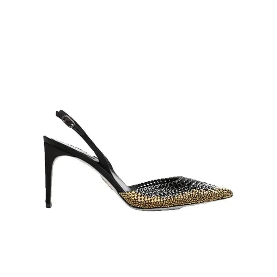 Heidi-Mode | Neue Baotou Sandalen Strass-Gradient High Heels Schuhe, Damenmode, Fantastische Temperament Sandalen Abendkleid, Bankett Schuhe